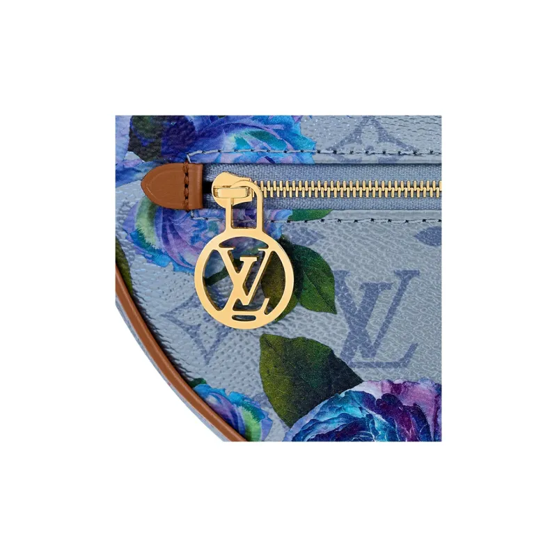LOUIS VUITTON Loop Bag Floral Pattern Blue-4