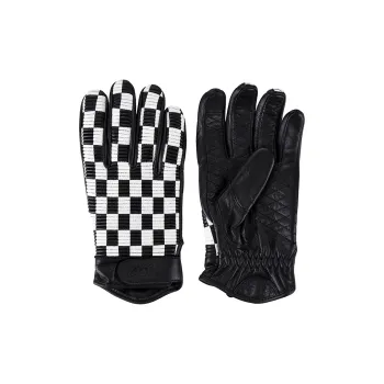 AMZ Riding Equipment Cycling Glove Unisex Top Grain Cow Leather Black White