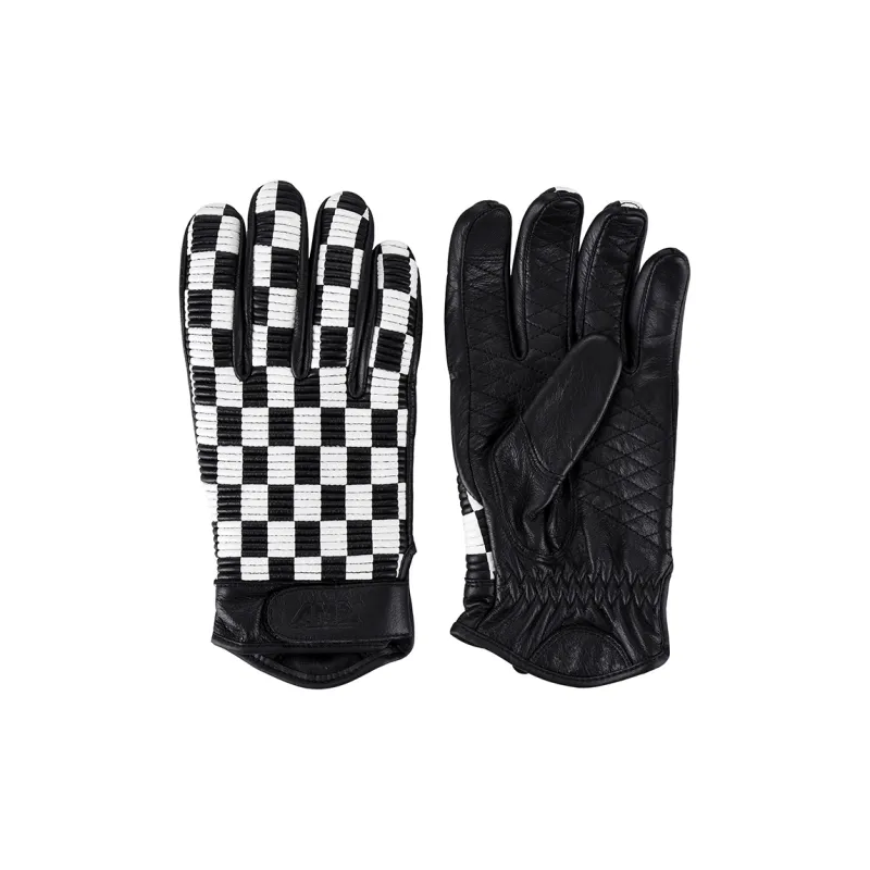 AMZ Riding Equipment Cycling Glove Unisex Top Grain Cow Leather Black White-0