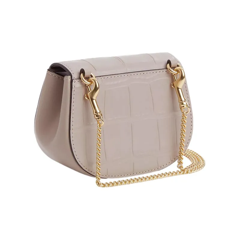 COACH Morgan Crocodile Embossed Leather One Shoulder Crossbody Card Holder Women's Gray Birch-1