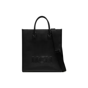 MCM Calfskin Tote Bag, Shopping Bag, Handbag Large Size Unisex Black