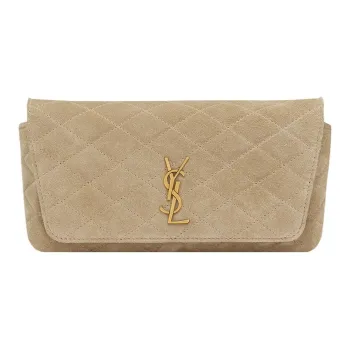 SAINT LAURENT GABY Suede Shoulder Bag Crossbody Bag Regular Women's Matte Gold