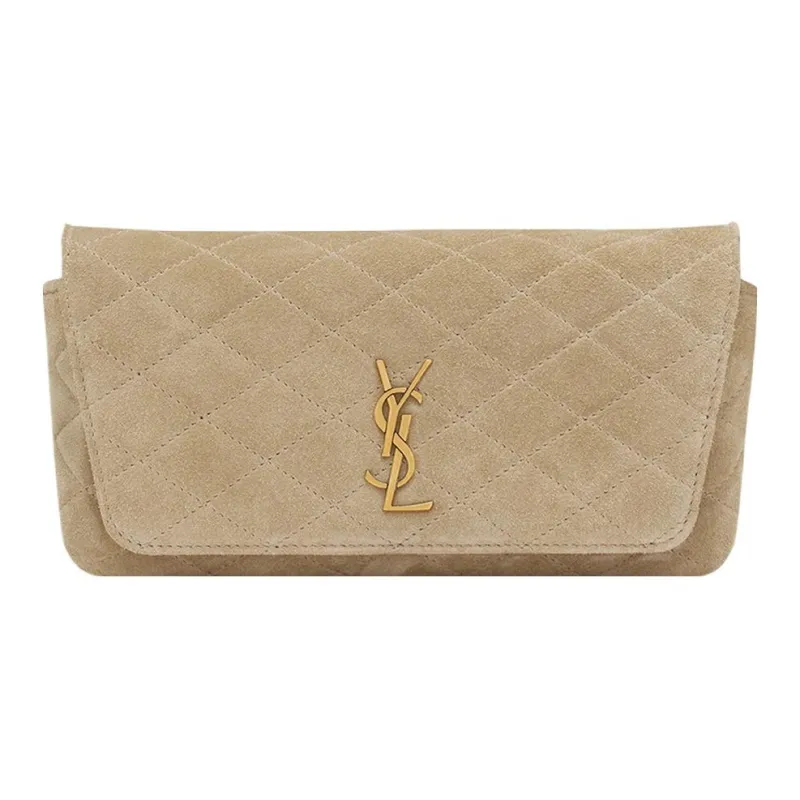 SAINT LAURENT GABY Suede Shoulder Bag Crossbody Bag Regular Women's Matte Gold-0