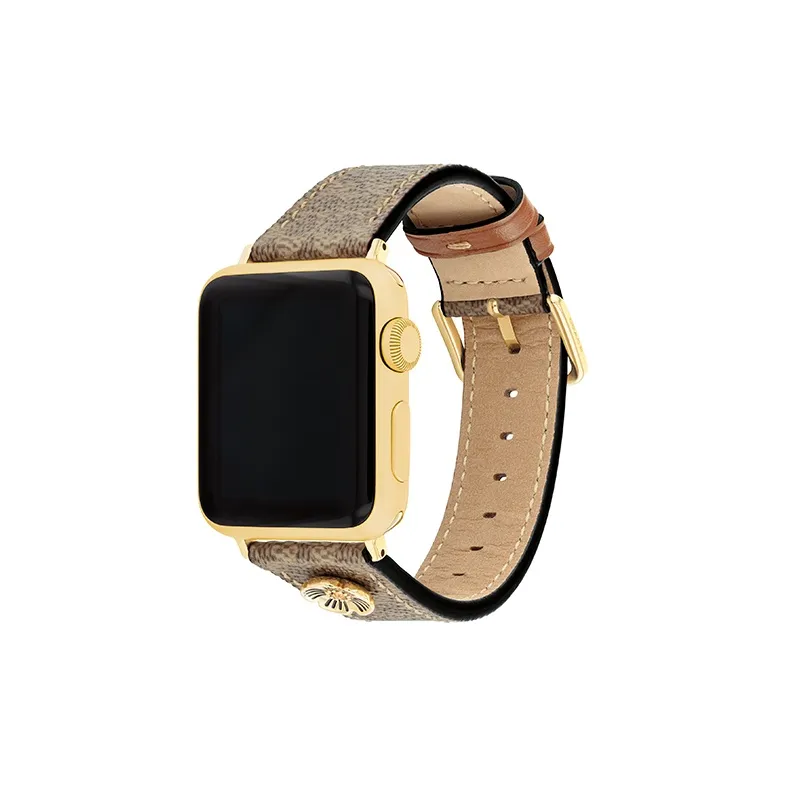 COACH Watch Band Apple Compatibility Cowhide Leather Material-1