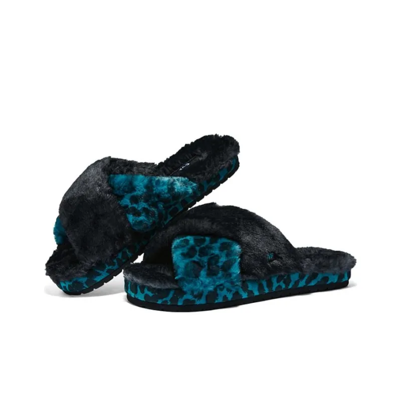 Skechers Slide Slippers Women's Black Blue-2