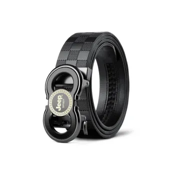 JEEP SPIRIT Automatic Buckle Luxury Youth Advanced Touch Top Grain Pure Cow Leather Leather Belts Men's Width  3.5cm