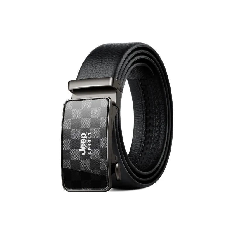 JEEP SPIRIT Automatic Buckle High End Elegant Cow Leather Leather Belts Men's Width 3.5CM-3