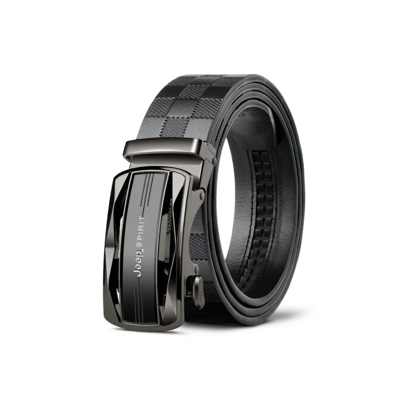 JEEP SPIRIT Korean Style Young Casual Business Automatic Buckle Top Grain Cow Leather Leather Belts Men's Width  3.5cm-0