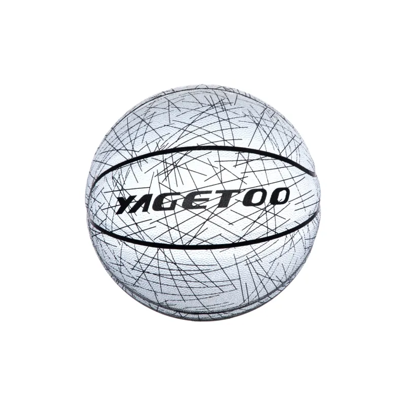 YAGETOO PU Basketball Gray White Size 7 Ball Glow In The Dark Unisex-4