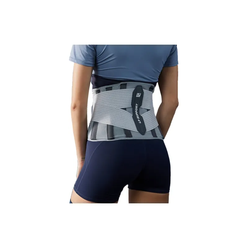 LP SUPPORT Back Support Braces Breathable Protective Compression Black/Gray Polyamide Elastane Polyester Unisex-3