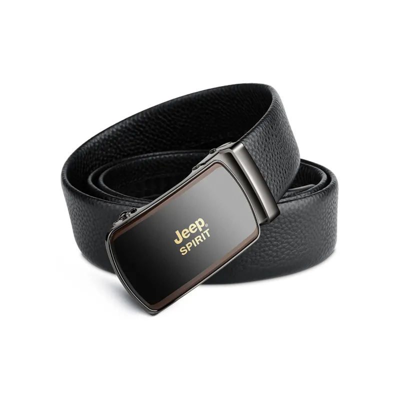 JEEP SPIRIT Automatic Buckle Luxury Elegant High End Business Cow Leather Belts Men's Width 3.5cm-1