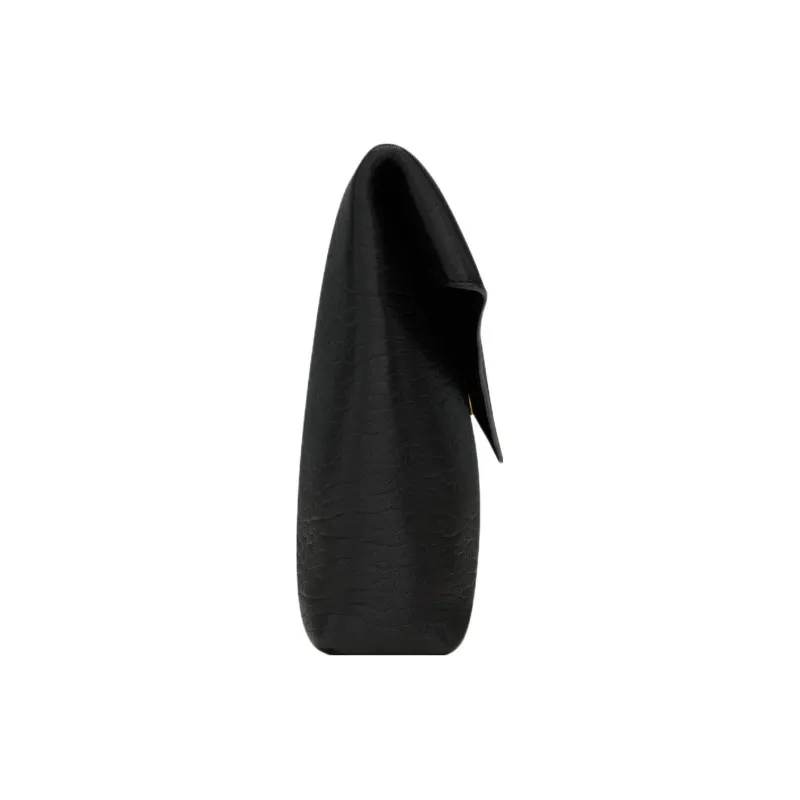 SAINT LAURENT Sheepskin Envelope Clutch Tubas Women's Black-2