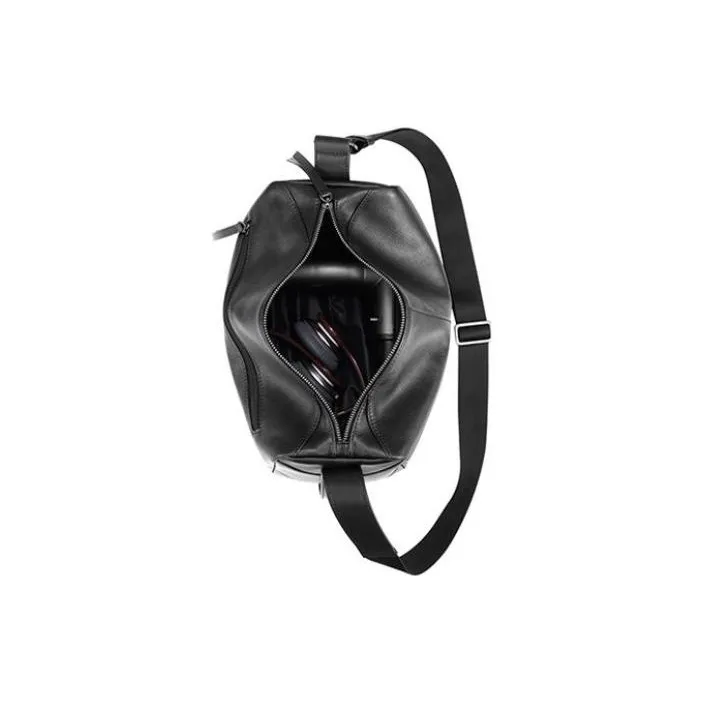 SAMSONITE Cow Leather Shoulder Bag Crossbody Bag Women's Black-4