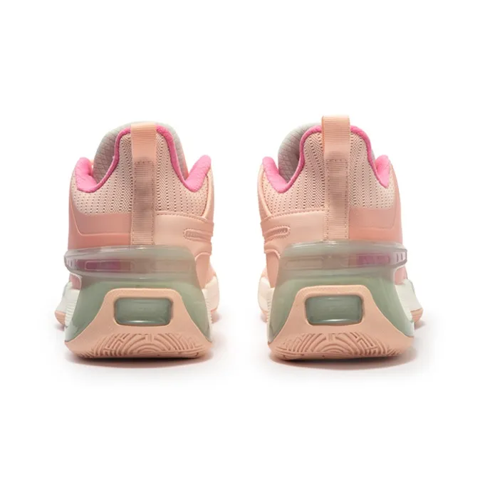 361° Cushioned Wear-Resistant Slip-Resistant Low-Top Basketball Shoes Men's Soft Pink/Thin Gray Green-3