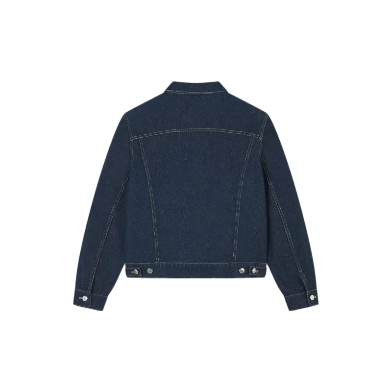 Maison Kitsune Logo embroidered Cotton Denim Jacket-1