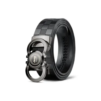 JEEP SPIRIT Trendy Automatic Buckle Business For Young People Top Grain Cow Leather Leather Belts Men's Width: 3.5cm