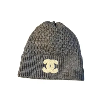 CHANEL Cashmere Beanies Unisex Gray