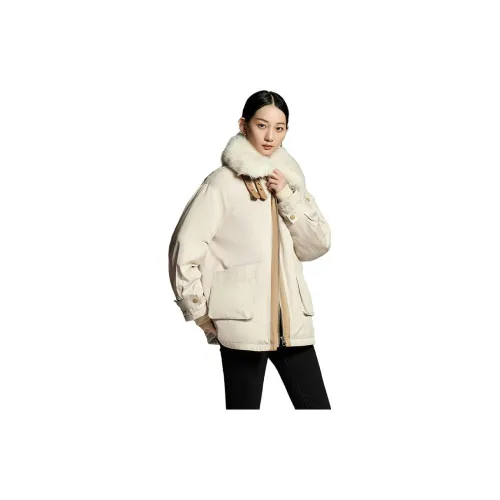 Initial language Down Jackets Women's Light Khaki