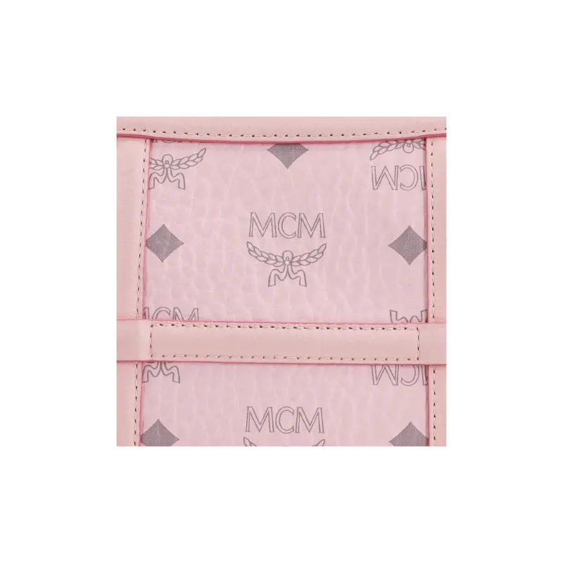 MCM Delmy Visetos Leather Shoulder Bag Pochette Portable Crossbody Bag, Shoulder Bag Mini Women's Pink-4