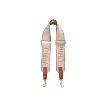 Chloe Canvas Blended With Polyester Bag Straps Women's Wood Rose