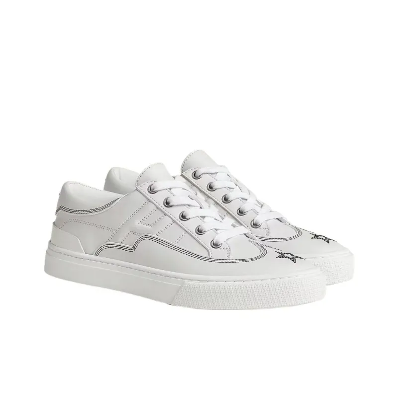 HERMES Low Top Skateboard Shoes Women's White-2