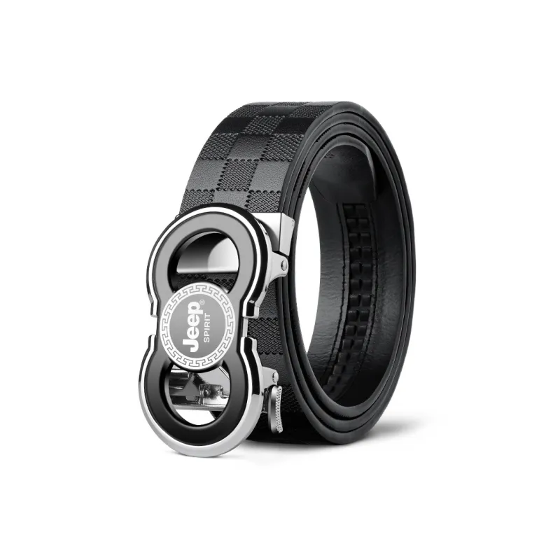JEEP SPIRIT Automatic Buckle Luxury Youth Advanced Touch Top Grain Pure Cow Leather Leather Belts Men's Width  3.5cm-0