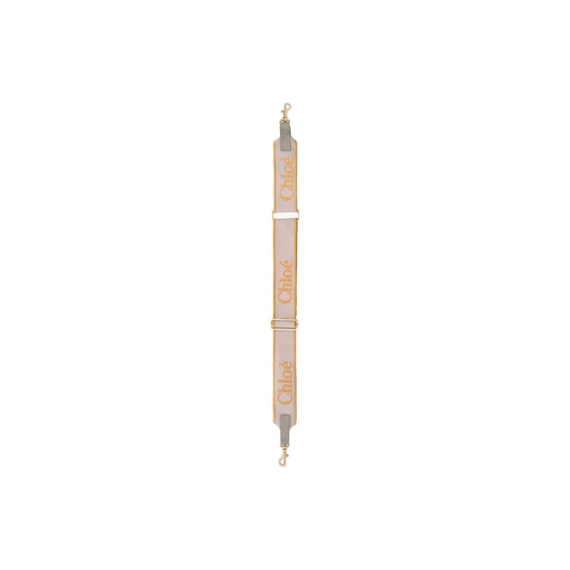 Chloe Canvas Blended With Polyester Bag Straps Women's Honey Gold-1