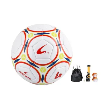 EVERVON Size 5 Soccer PVC Machine Stitched Soccer Ball Unisex White Red
