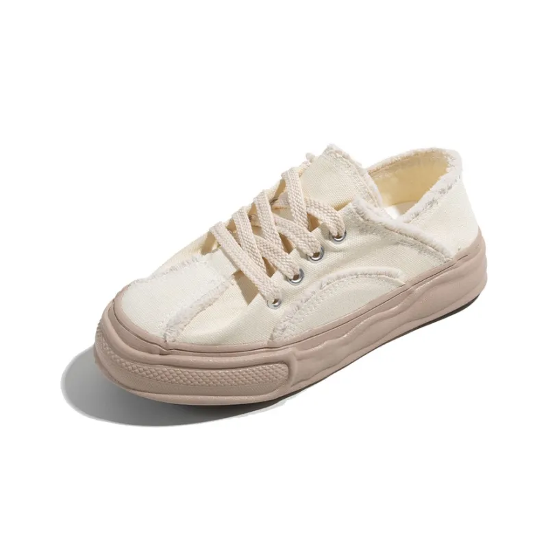 TUOPIN Dissolve Wasteland Style Wear-Resistant Height Increasing Low-Top Canvas Shoes Unisex-8
