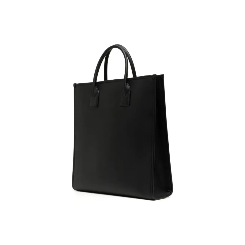 MCM Calfskin Tote Bag, Shopping Bag, Handbag Large Size Unisex Black-3