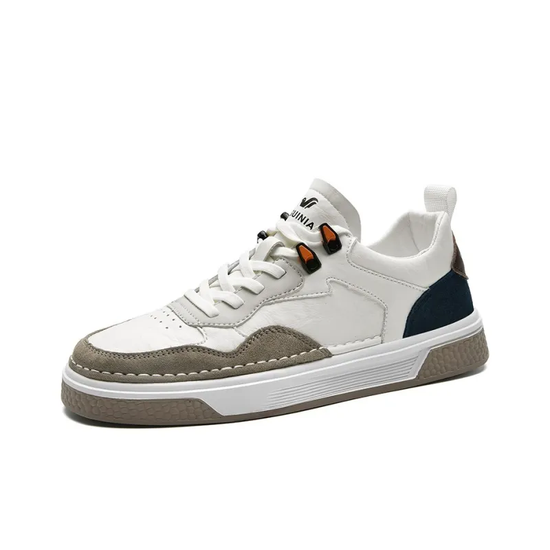 Rich Birds Wear Resistant Slip Resistant Low Top Skateboard Shoes Men's Beige-1
