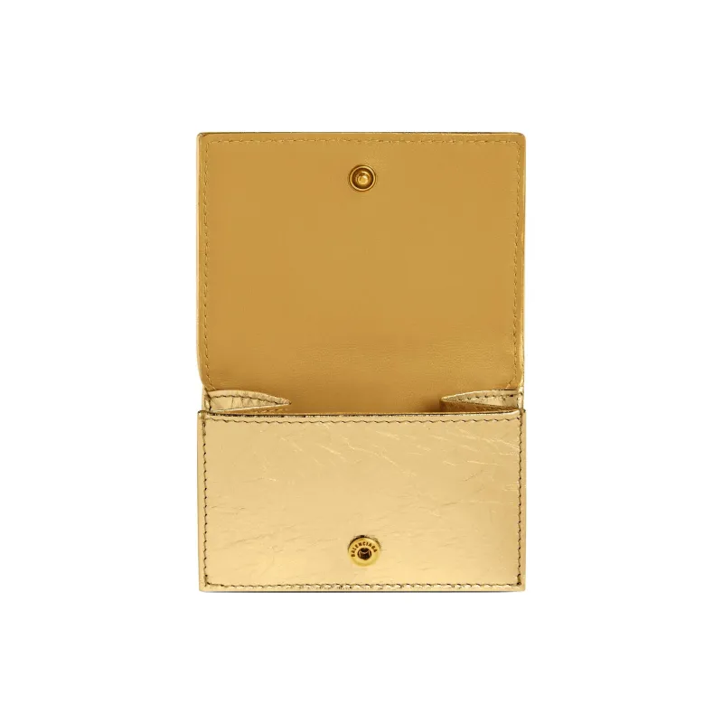 Balenciaga CRUSH Calfskin Wallets Card Holders Regular Women's Gold-2