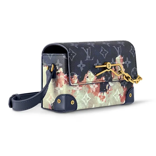 LOUIS VUITTON Steamer Monogram Coated Canvas Small Box Shoulder Bag Crossbody Bag Regular Men's Ink Blue-1