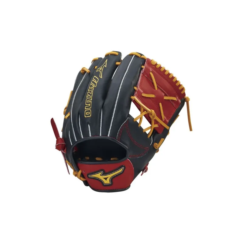 Mizuno Baseball Gloves Catcher's Glove Top Grain Cow Leather Unisex Black Red-2