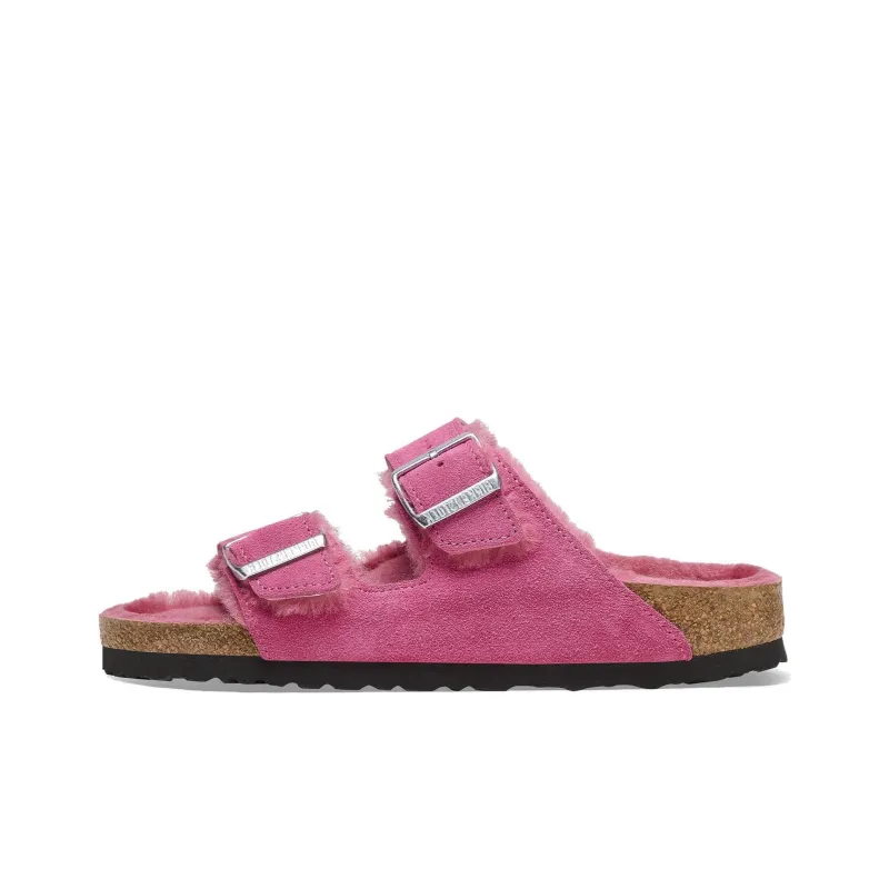 Birkenstock Arizona Shearling Suede Fuchsia Tulip-0