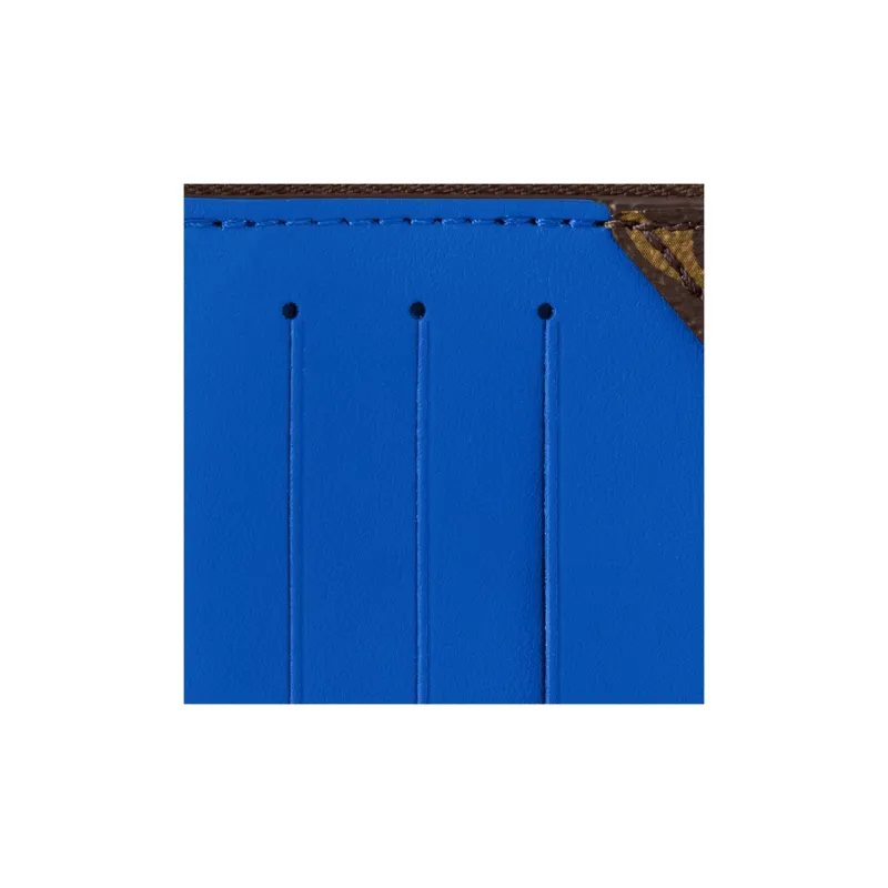 LOUIS VUITTON COIN Monogram Macassar Coated Canvas Card Holder Card Holder Regular Men's Brown & Blue-4
