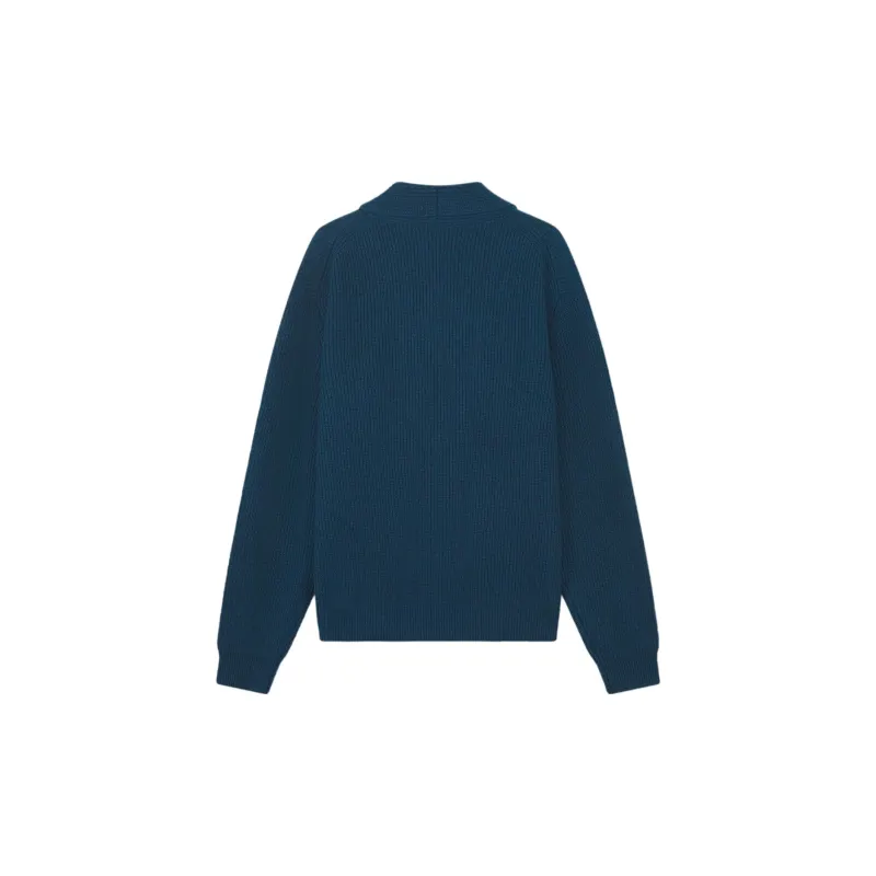 Maison Kitsune Bold Fox Head-appliqué Ribbed Cardigan-1