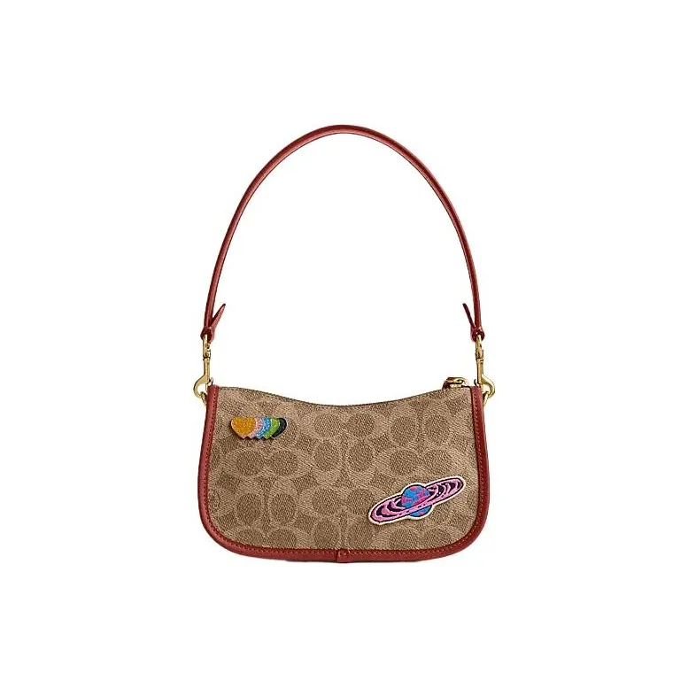 COACH Swinger PVC With Cow Leather Shoulder Bag Handbag Shoulder Bag Women's Brown-2