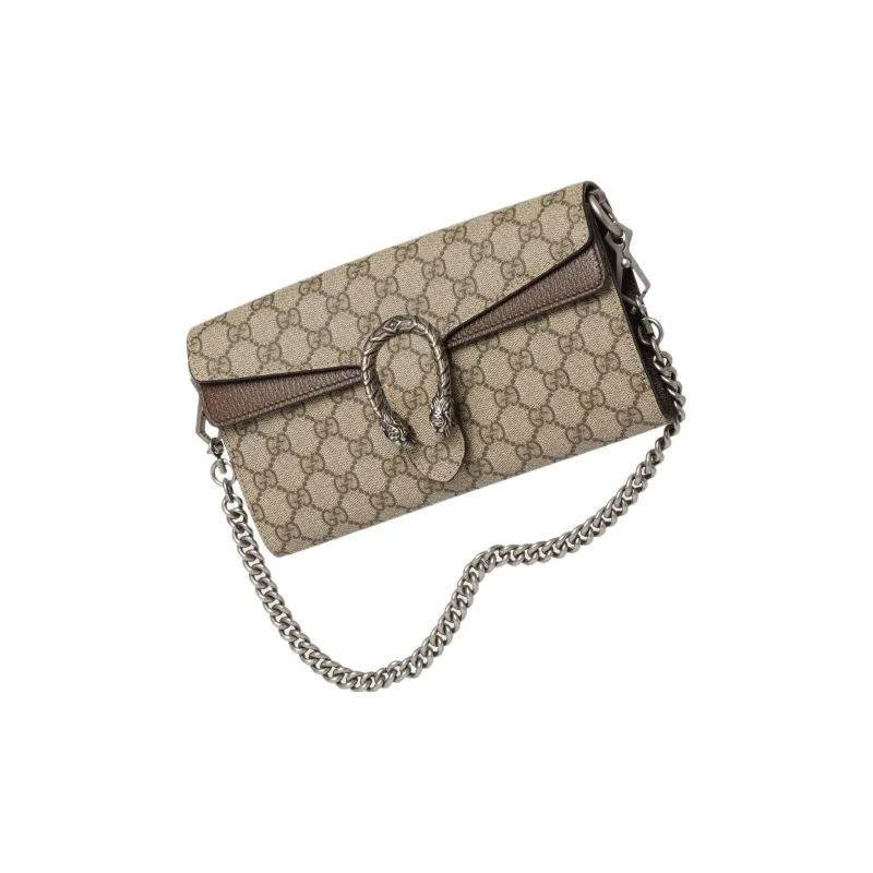 GUCCI Dionysus Leather Paneled Canvas Crossbody Bag, Shoulder Bag Women's Brown-2