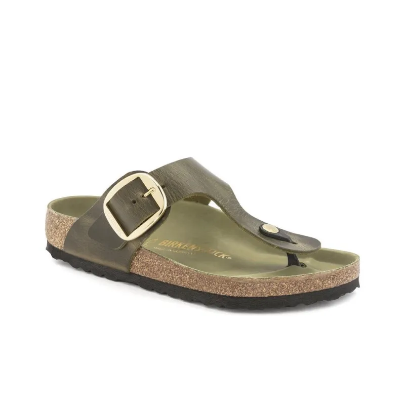 Birkenstock Gizeh Big Buckle Quiet Quick Dry Flip Flops Women's Olive Green Regular-1