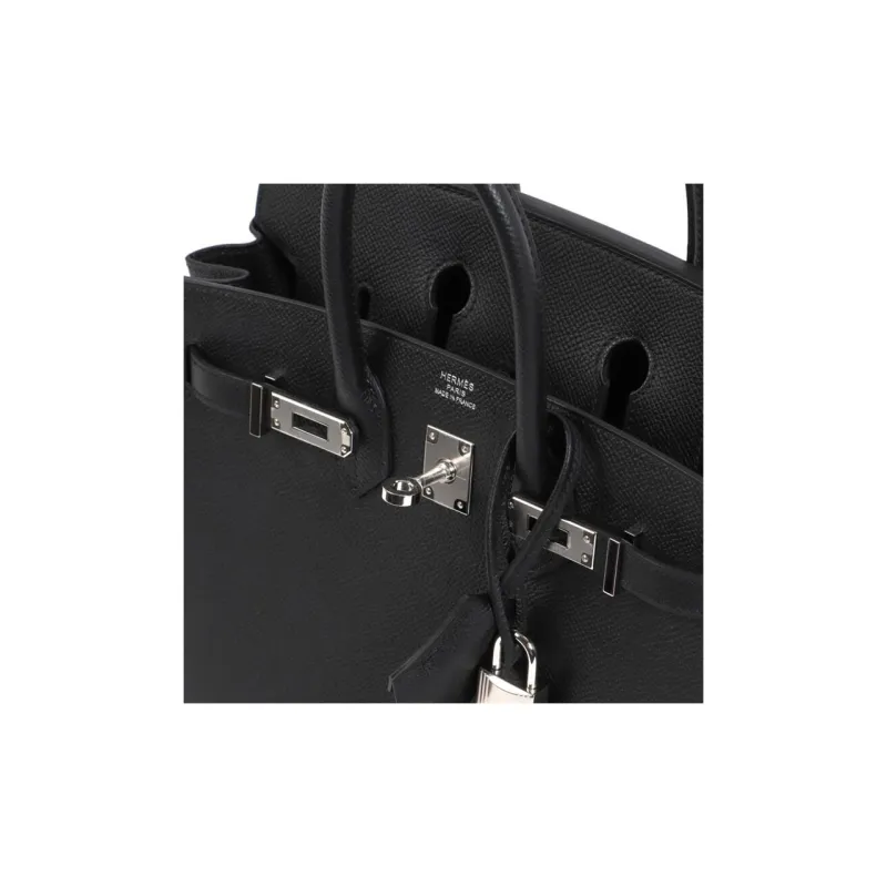 HERMES Birkin Epsom Leather Birkin Bag Handbag Women's Noir Black-7
