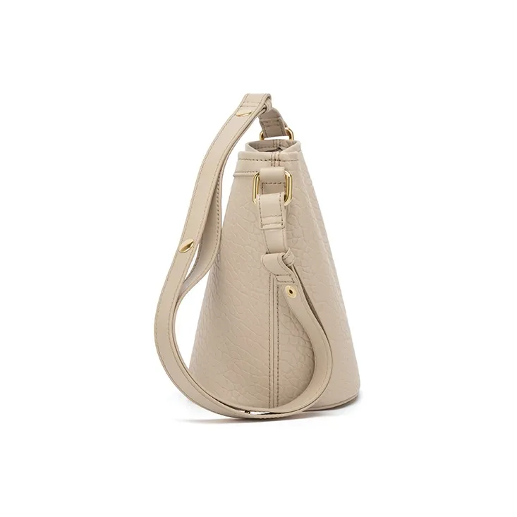 CinvaiKrose Cow Leather Shoulder Bag, Crossbody Bag, Bucket Bag, Cylinder Bag Small Size Women's Brown/Apricot/Black-9