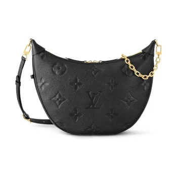 LOUIS VUITTON Loop Embossed Grain Cow Leather Crescent Bag, Handbag, Shoulder Bag, Crossbody Bag Regular Women's Black