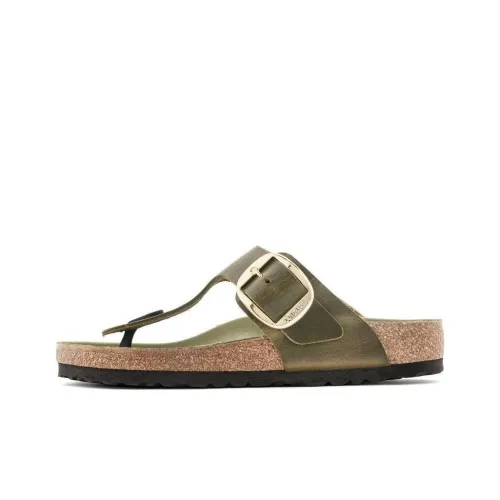 Birkenstock Gizeh Big Buckle Quiet Quick Dry Flip Flops Women's Olive Green Regular