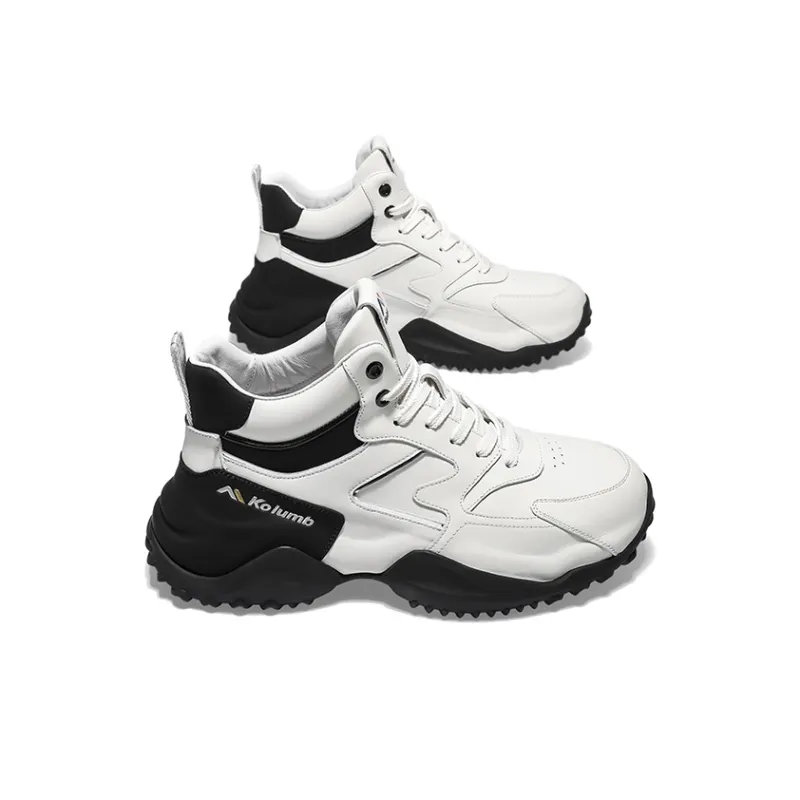 Kolumb Abrasion Resistant Waterproof Slip Resistant Mid Top Casual Shoes Men's White Black-1