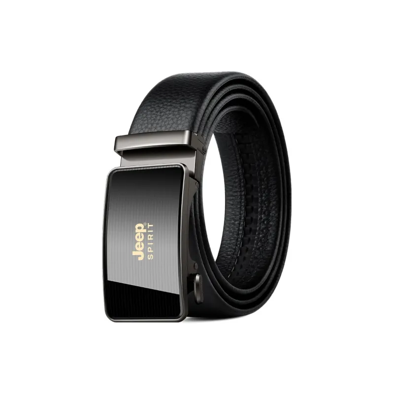 JEEP SPIRIT Automatic Buckle High End Elegant Cow Leather Leather Belts Men's Width 3.5CM-2