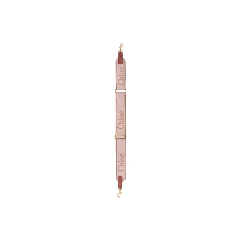 Chloe Canvas Blended With Polyester Bag Straps Women's Wood Rose-1
