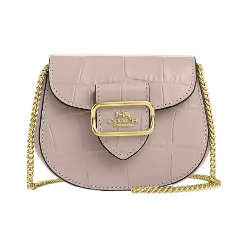 COACH Morgan Crocodile Embossed Leather One Shoulder Crossbody Card Holder Women's Ash Birch