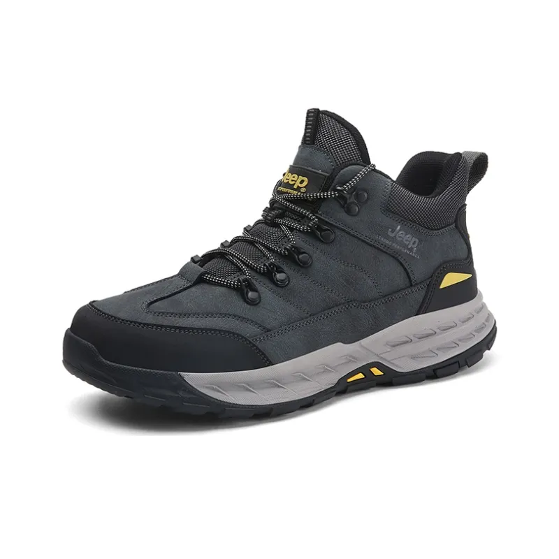 Jeep Hiking / Trekking Shoes Men Mid Top Black Gray-2