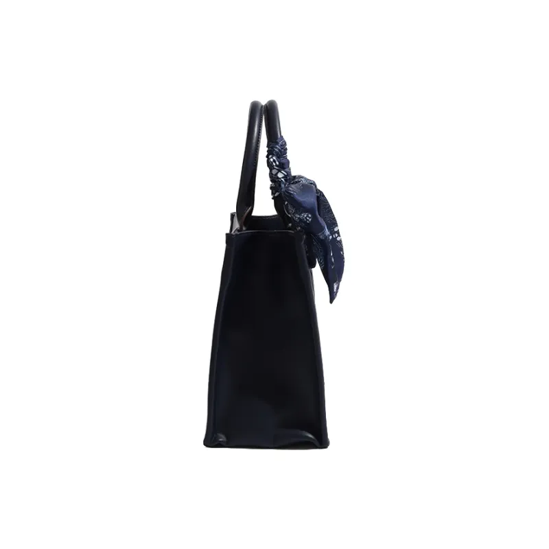 MISS GAIL Artificial Leather Tote Bag, Shopping Bag, Handbag Medium Size Women's Blue/Gray-12